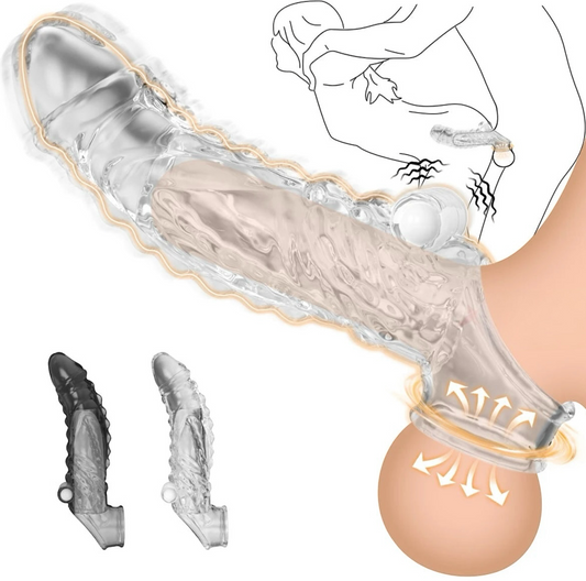 Allongeur de pénis vibrant - Manchon vibrant extensible pour pénis