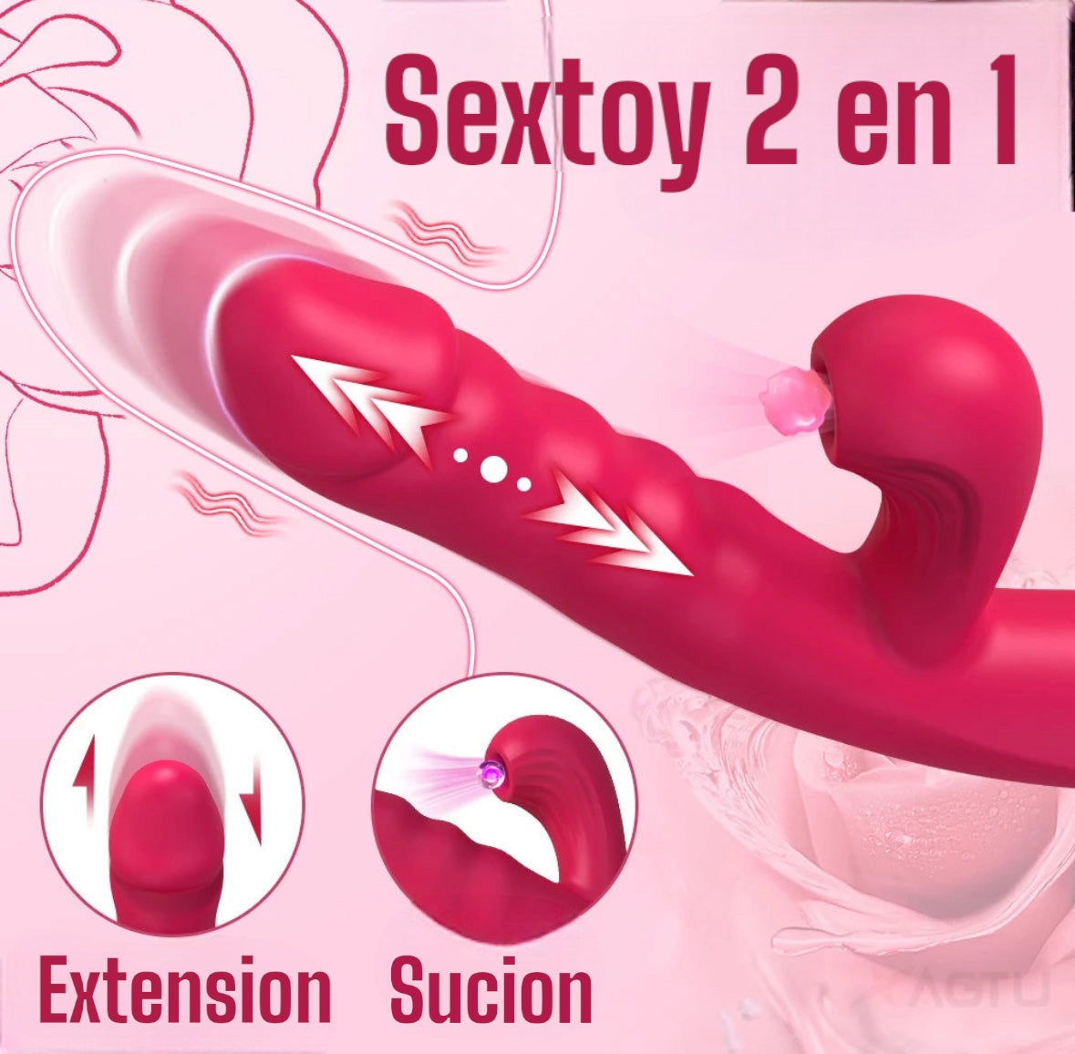 Lucifer On You - Vibromasseur 2 en 1 Gode Aspire & va et vient