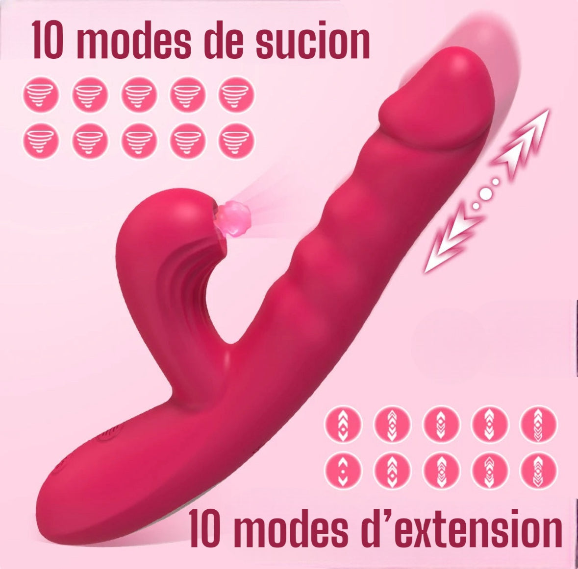 Lucifer On You - Vibromasseur 2 en 1 Gode Aspire & va et vient