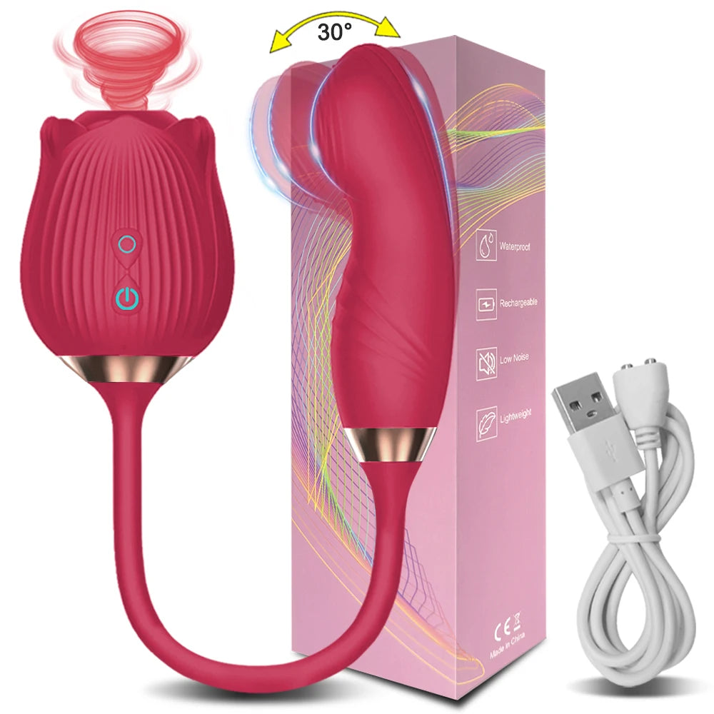 Lucifer On You - La rose 2.0 sextoy aspire clitoris avec supplément vibrant double plaisir