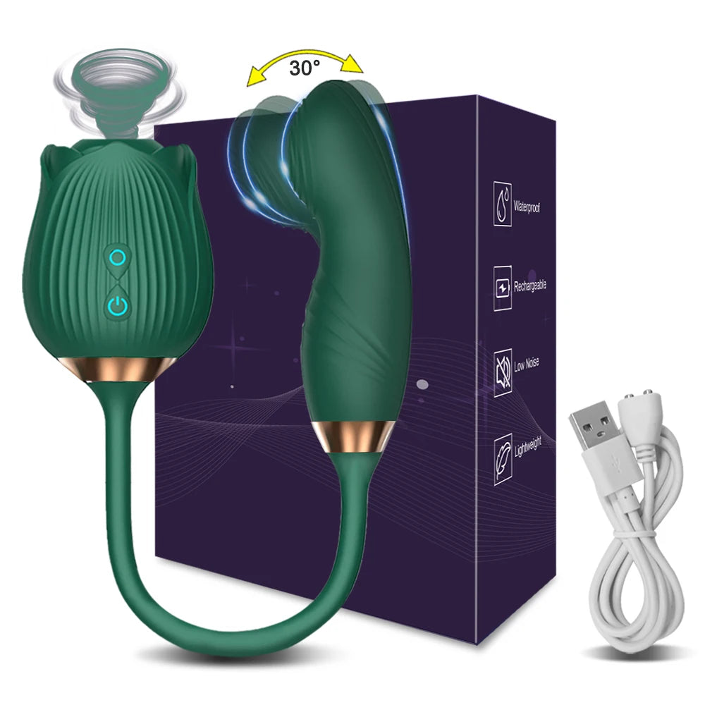 Lucifer On You - La rose 2.0 sextoy aspire clitoris avec supplément vibrant double plaisir