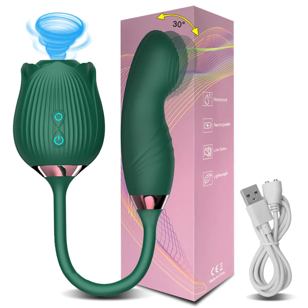 Lucifer On You - La rose 2.0 sextoy aspire clitoris avec supplément vibrant double plaisir