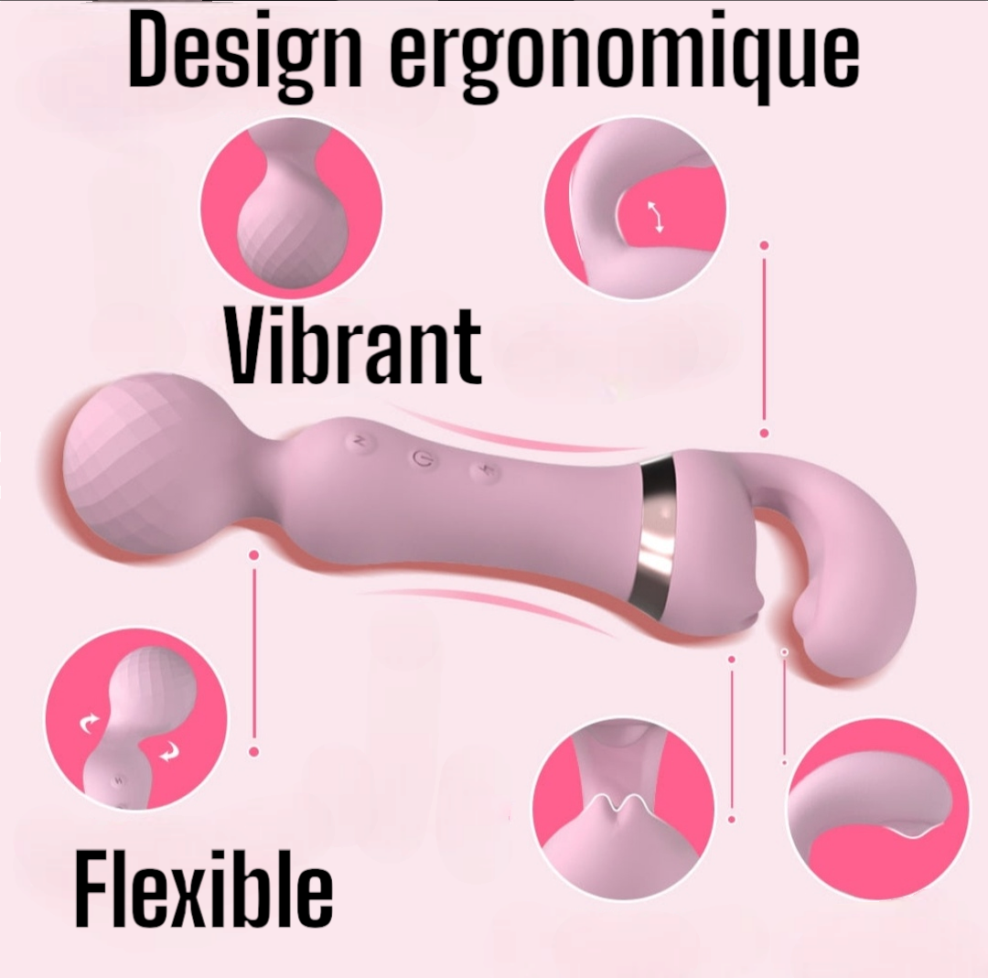 Vibromasseur 2 en 1 multi positions